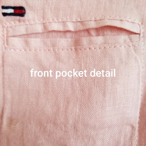 Kids New Tommy Hilfiger Boy linen Button Down Shirt Size 5/6 - Picture 4 of 8